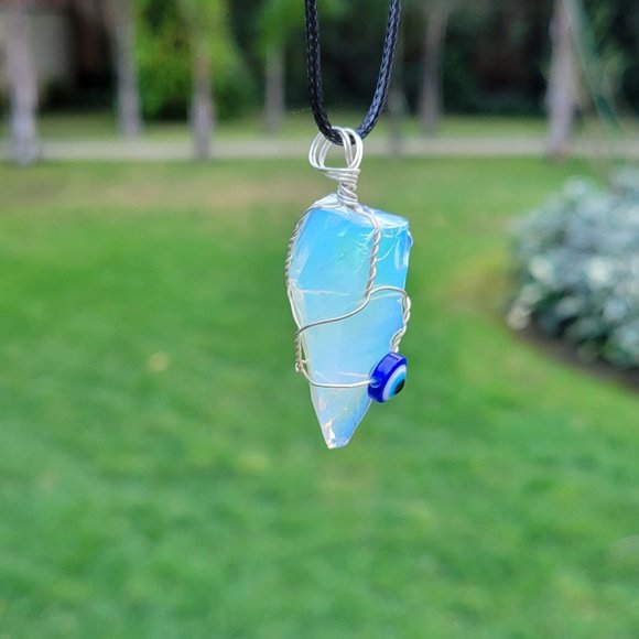 Opal Evil Eye Pendant - Picture 5 of 14